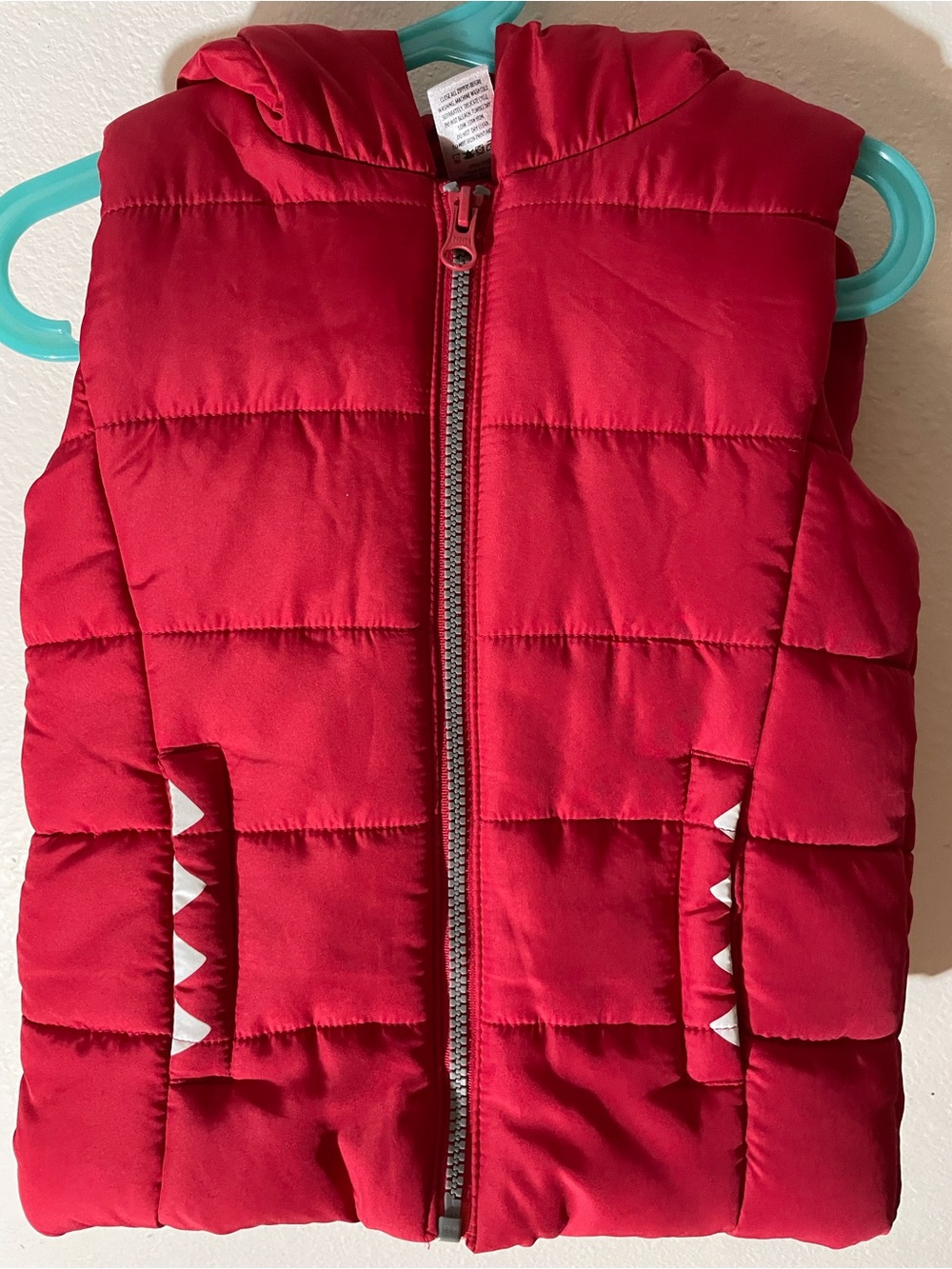 Children's Red Quilted Hooded Puffer Vest